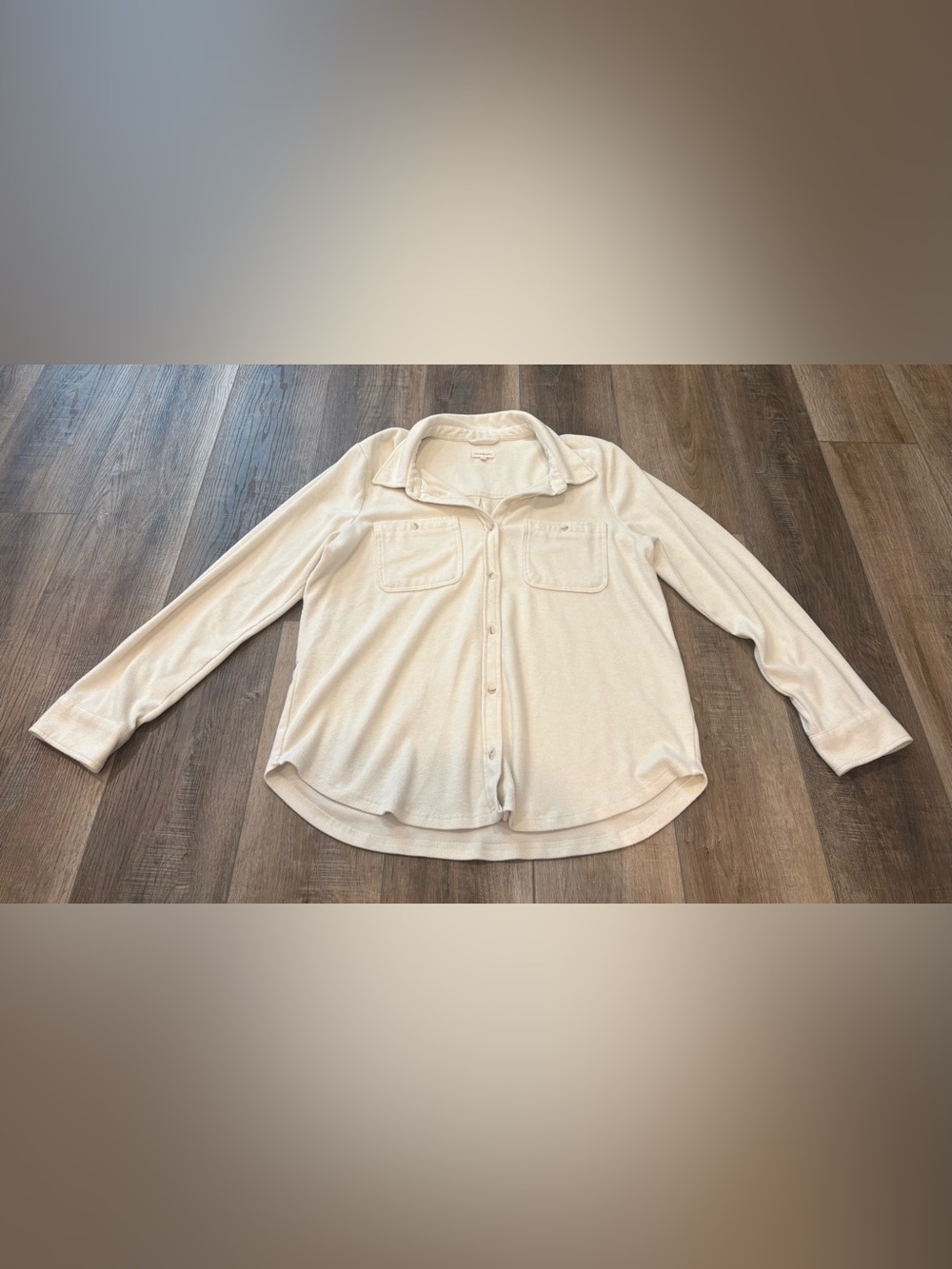 Thread & Supply Neutral Cream Button-Down Shirt